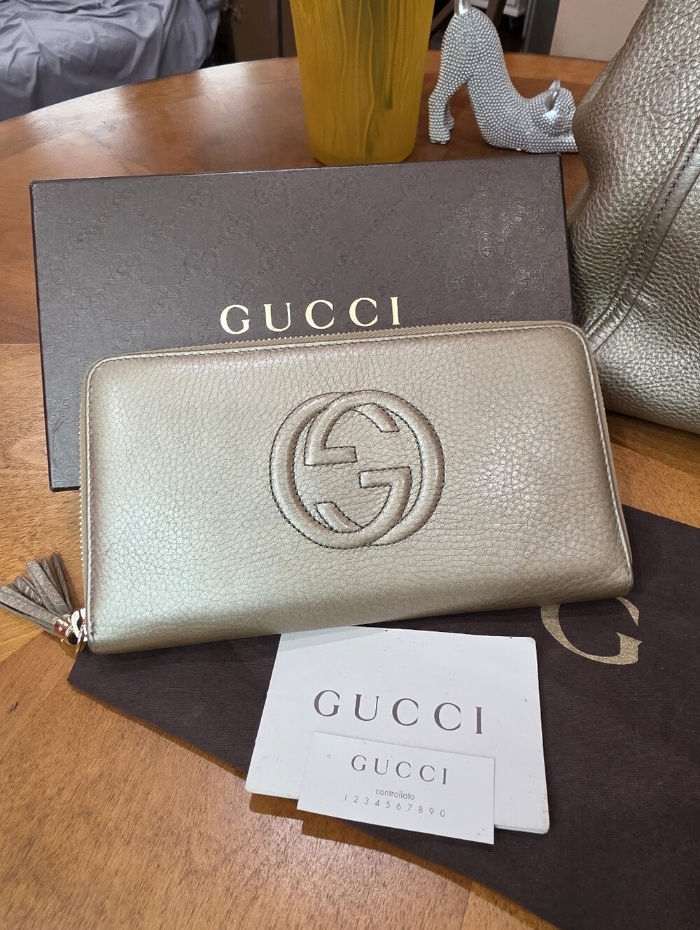 Gucci Soho Hobo Pewter With Matching Zip Around Wallet - Picture 4 of 16
